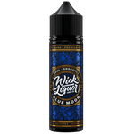 Wick Liquor Blue Moon 50ml Big Block in 60ml chubby gorilla bottle with deep blue metallic label and high res wick liquor logo.