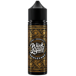 Wick Liquor Boulevard 50ml Big Block in 50ml chubby gorilla bottle with gold metallic 50ml boulevard label with paisley and bolf wick liquor logo