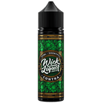 Wick Liquor Contra 50ml Big block in a 60ml chubby gorilla botttle with metallic green contra label with paisley details and bold wick liquor logo available at ifo vapes