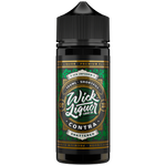 Wick Liquor Contra Shattered 100ml IN 100ML CHUBBY GORILLA bottle with green metallic 1000ml label with paisley details and bold wick liquor logo